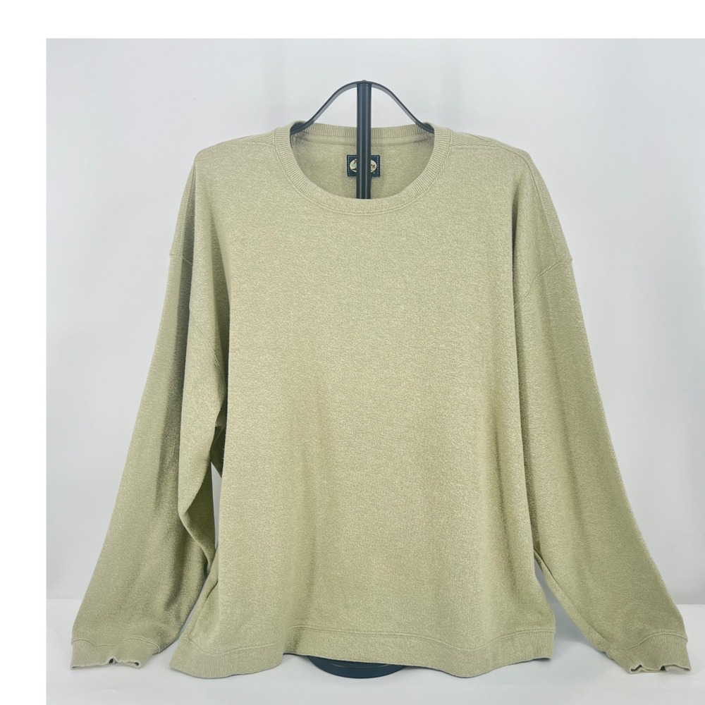 Tommy Bahama Sweater Crewneck Light Green XXL Mens Cotton Pullover Oversized